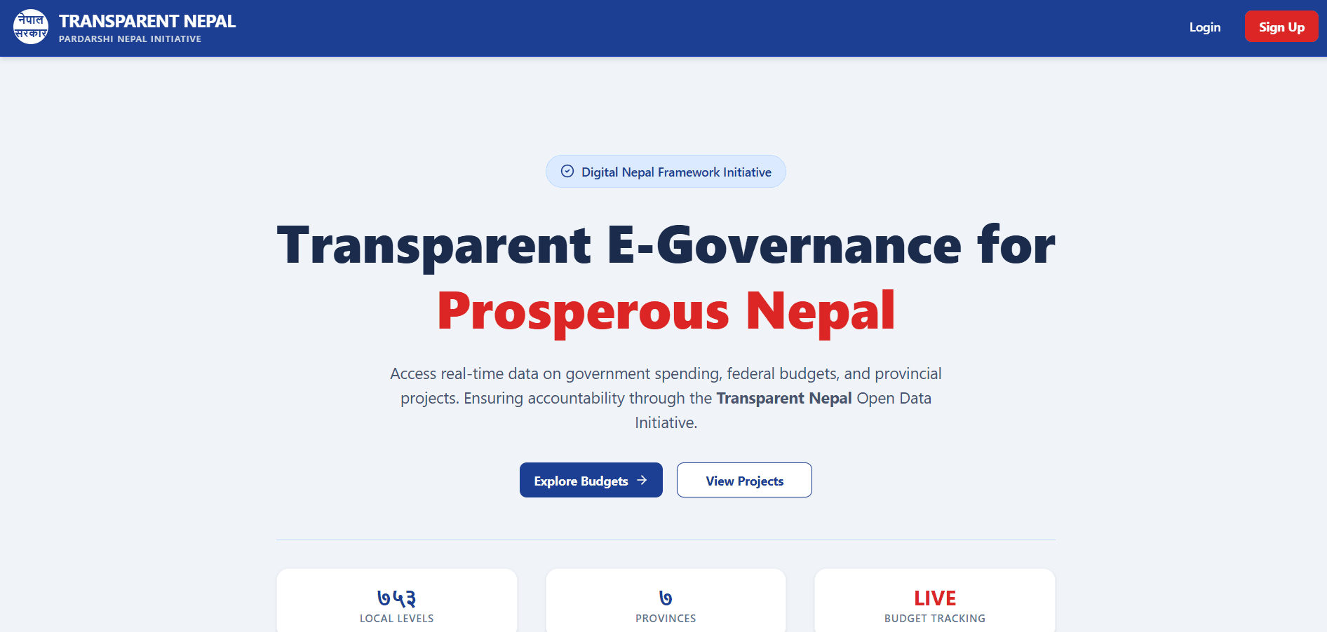 Transparent Nepal: Full-Stack E-Governance Portal project screenshot